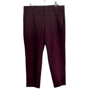 Liverpool Aubergine/Burgundy Ponte Knit Mid-Rise Pants Sz 10/30 Petite